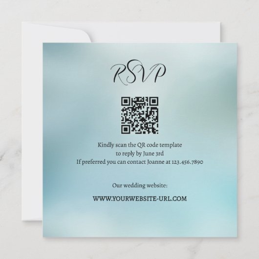 Negen engelenvleugels in één bruiloft kaart (Achterkant)