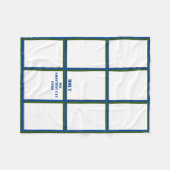 Negen foto Blauw groene rand Pet Keepomwille Fleece Deken (Voorkant (Horizontaal))