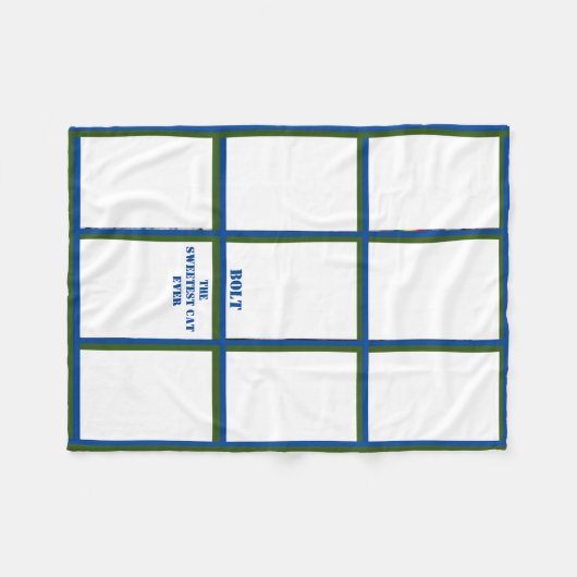 Negen foto Blauw groene rand Pet Keepomwille Fleece Deken (Voorkant (Horizontaal))