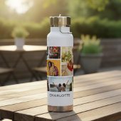 Negen foto collage gepersonaliseerde naam waterfles