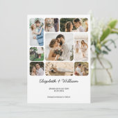 Negen Foto Collage Koppel Eenvoudig Save The Date Kaart (Staand voorkant)