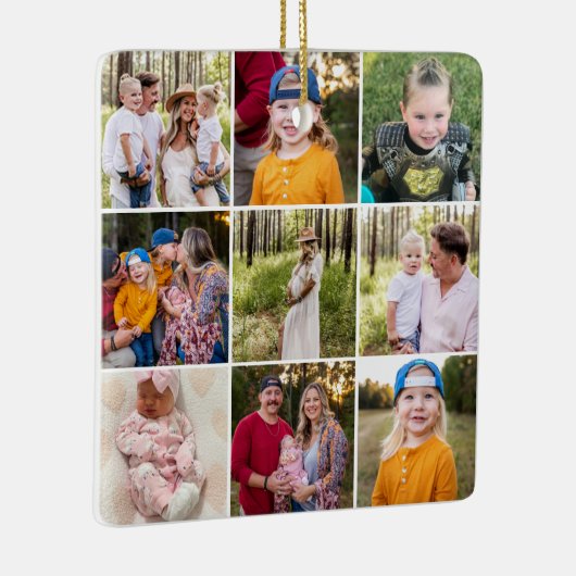 Negen foto van ons houden van kerstkeramisch keram keramisch ornament (Rechts)