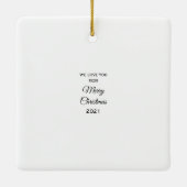 Negen foto van ons houden van kerstkeramisch keram keramisch ornament (Achterkant)