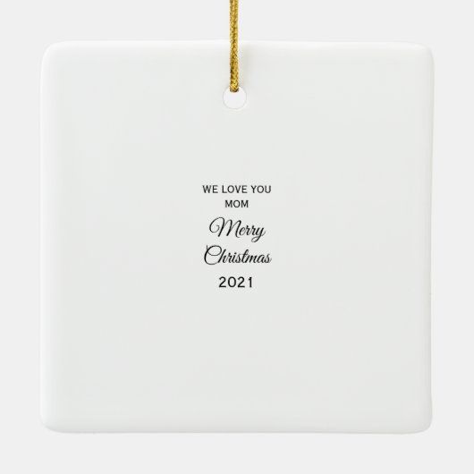 Negen foto van ons houden van kerstkeramisch keram keramisch ornament (Achterkant)