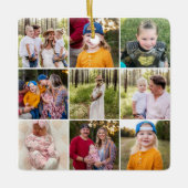 Negen foto van ons houden van kerstkeramisch keram keramisch ornament (Voorkant)