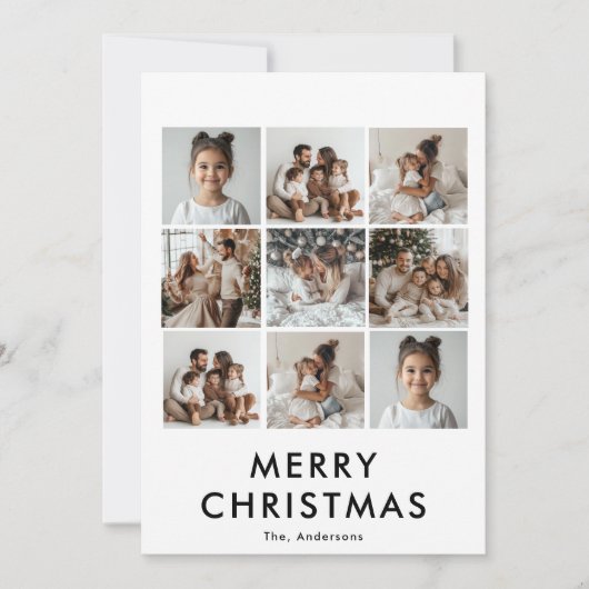 Negen foto vrolijke kerst Kaart | Aangepaste vakan (Voorkant)