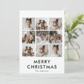 Negen foto vrolijke kerst Kaart | Aangepaste vakan (Staand voorkant)
