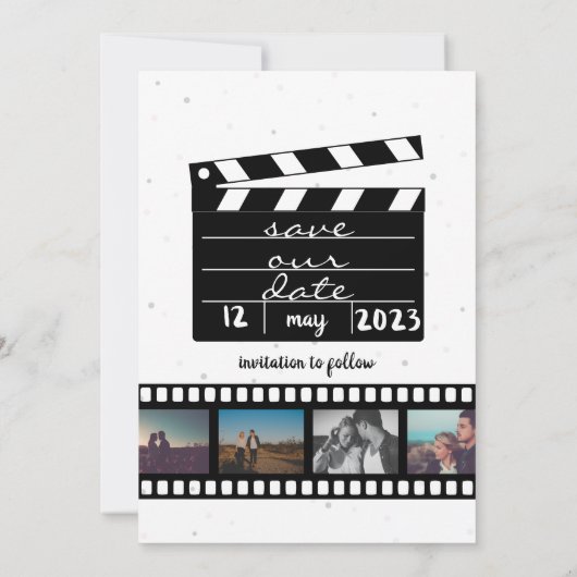 Negen foto's Collage Inspirerend Save the Date (Achterkant)
