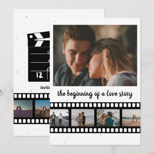 Negen foto's Collage Inspirerend Save the Date (Voorkant / Achterkant)