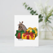 Negen gebande gordeldier - kerstkaart (Staand voorkant)