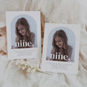 Negen gebogen foto verjaardag kaart