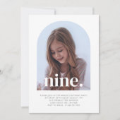 Negen gebogen foto verjaardag kaart (Voorkant)