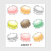 Negen gevoelige macarons sticker (Vel)