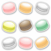 Negen gevoelige macarons sticker (Voorkant)