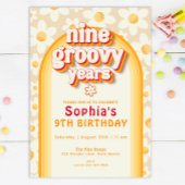 Negen groovy jaren 9e verjaardag uitnodiging | ret