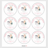 Negen grote verschillende namen Sleigh Merry Chris Sticker (Vel)