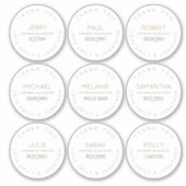 Negen individuele namen dank u bruids partij klein sticker (Voorkant)