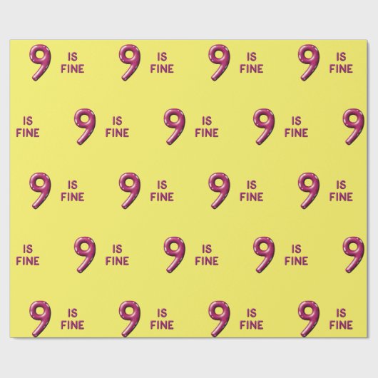 Negen is de 9-ste verjaardag. cadeaupapier (Vlak)