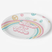 Negen is een Vibe Retro Summer Rainbow Papieren Bordje (Gekanteld)