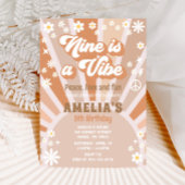 Negen is een vibe verjaardag uitnodiging