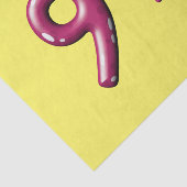 Negen is fijne 3D ballon tekst verjaardag Tissuepapier (Detail)