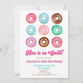 Negen is zo lief donut 9e verjaardagsfeest kaart (Voorkant)