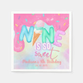 negen is zo zoete roze die Napkins kantelt Servet (Voorkant)