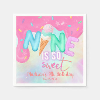 negen is zo zoete roze die Napkins kantelt Servet
