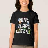 Negen jaar later, grappige 9e verjaardag Tri-Blend shirt (Voorkant)