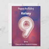 Negen jaar oude Happy Birthday-kaart (Achterkant)