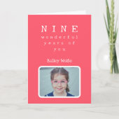 Negen jaar oude kinderen foto Verjaardag Kaart (Voorkant)