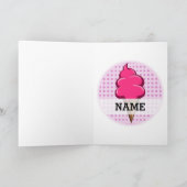 Negen jaar oude meisjes Verjaardag Schattige Roze  Kaart (Binnen)