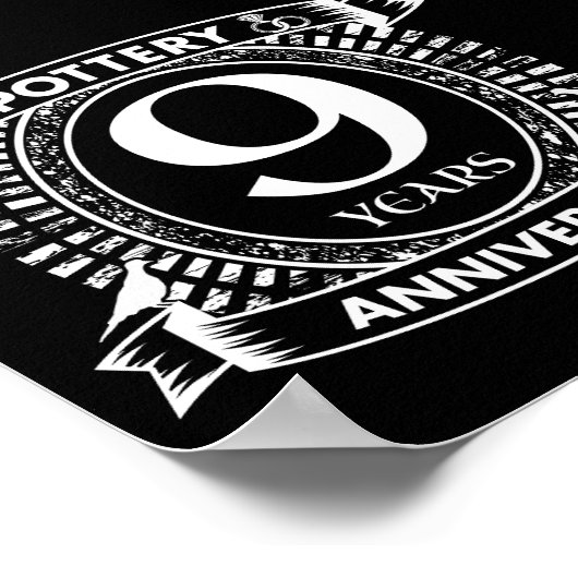 Negen jaar trouwdag in Pottery Poster (Hoek)