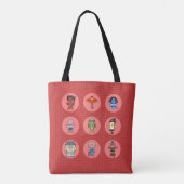 Negen Japanse Yokai Monster Tote Bag (Achterkant)