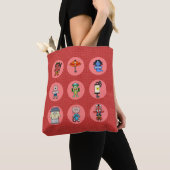 Negen Japanse Yokai Monster Tote Bag (Dichtbij)