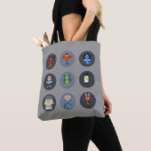 Negen Japanse Yokai Monster Tote Bag (Dichtbij)