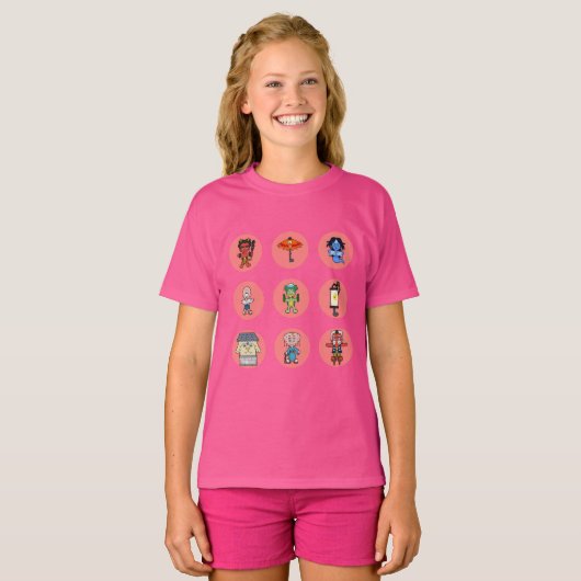 Negen Japanse Yokai Monsters T-shirt (Voorkant volledig)