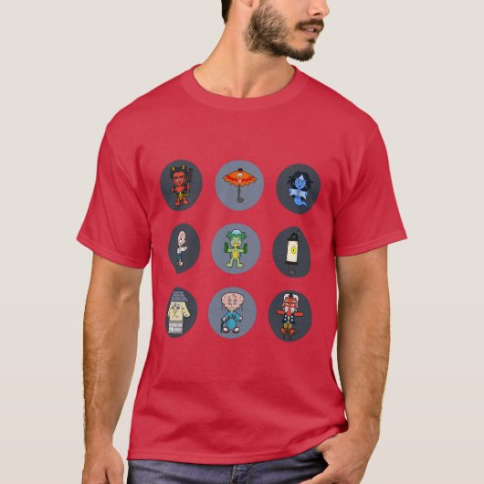 Negen Japanse Yokai Monsters T-shirt (Voorkant)