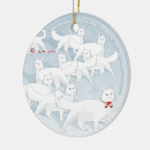 Negen Katten prancen... dubbelzijdig Keramisch Ornament (Links)