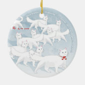 Negen Katten prancen... dubbelzijdig Keramisch Ornament (Achterkant)