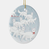 Negen Katten prancen... Keramisch Ornament (Rechts)