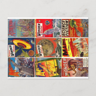 Negen klassieke Pulp Science Fiction omvat Briefka Briefkaart