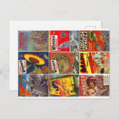 Negen klassieke Pulp Science Fiction omvat Briefka Briefkaart (Voorkant / Achterkant)