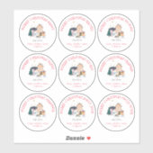 Negen kleine verschillende namen Meisje Vrolijk Ke Sticker (Vel)