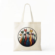 Negen kleurrijke katten - grillige Feline Art Shop