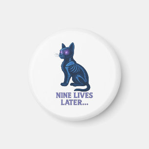 Negen Levens Later – Grappig Kat T-Shirt Magneet