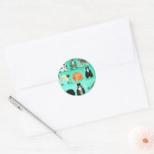 Negen levens ronde sticker (Envelop)