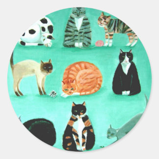 Negen levens ronde sticker