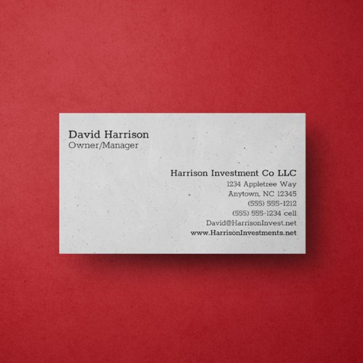  negen lijn gepersonaliseerd visitekaartje