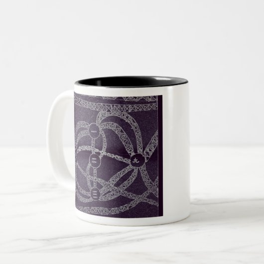 Negen maan in de donkere wereld tweekleurige koffiemok (Voorkant links)